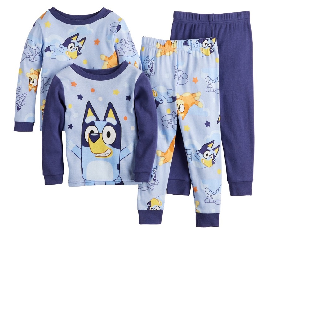 Boys BLUEY “Bluey Stars” 4-Piece Pajama Set Size 24 Months New With Tags